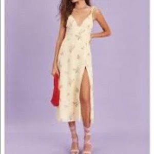 Forever 21 Yellow and Peach Floral Long Sundress